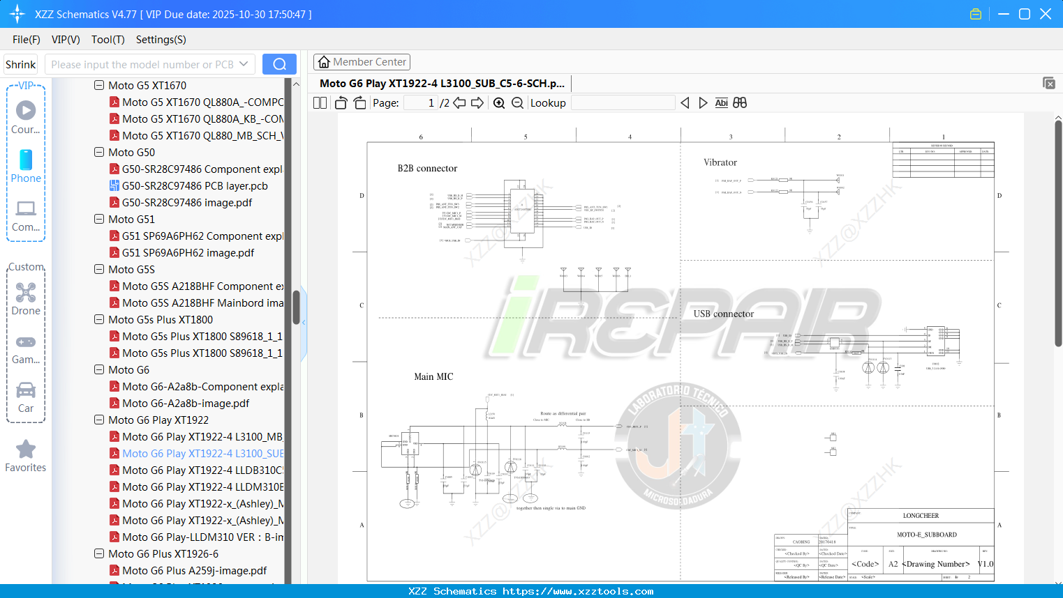 Motorola Moto G6 Play XT1922-4 L3100_SUB_C5-6-SCH